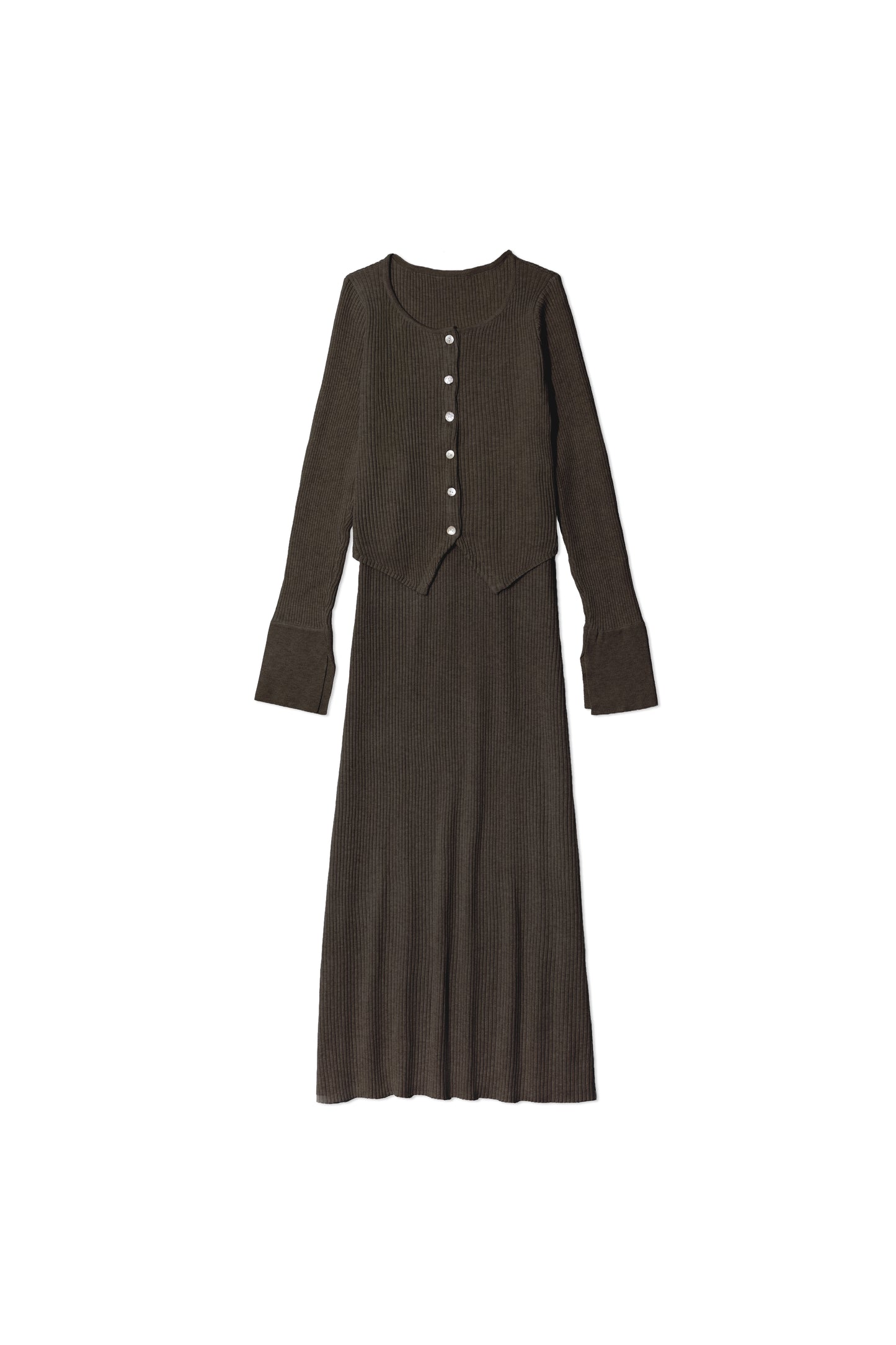 ニットカーデ+スカートセット