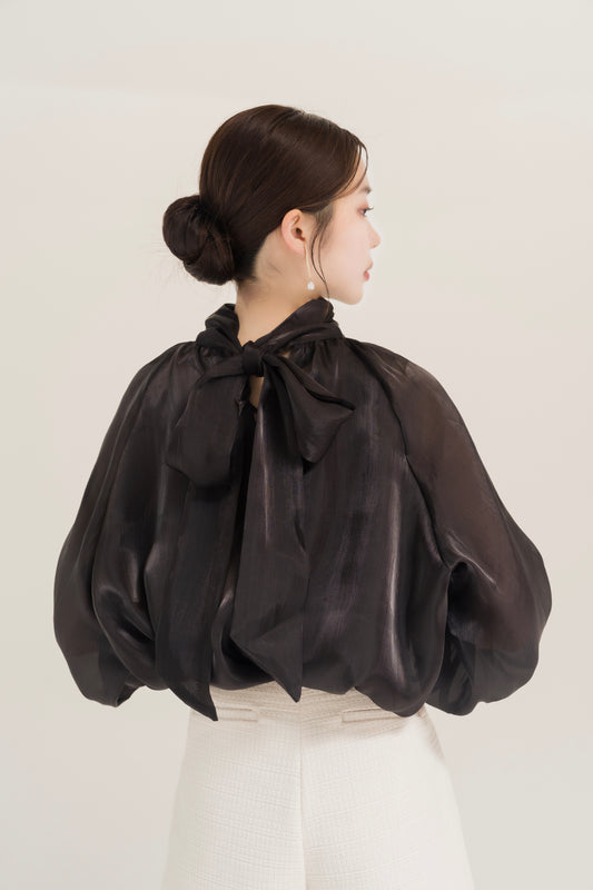 オーガンジービッグリボンブラウス