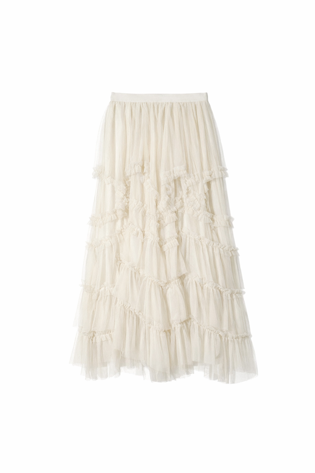 ボリュームアシメシフォンスカート