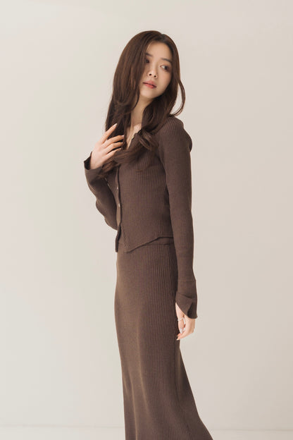 ニットカーデ＋スカートセット