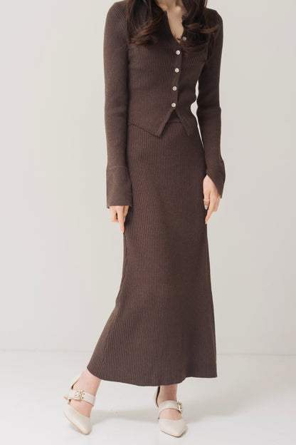 ニットカーデ＋スカートセット