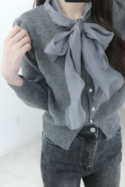 リボンニットカーディガン