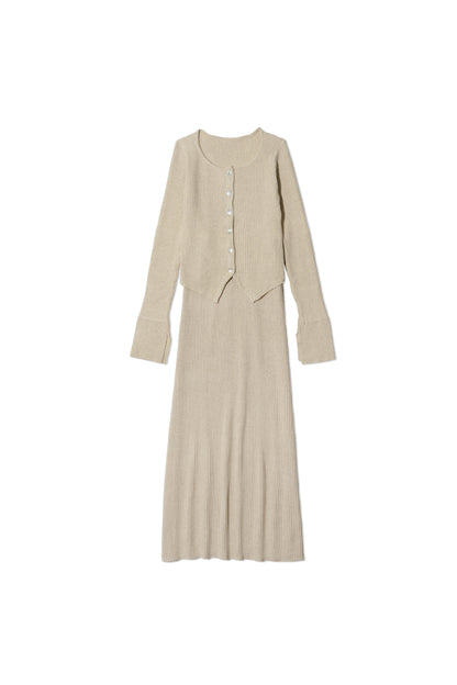 ニットカーデ＋スカートセット