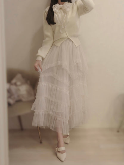 ボリュームアシメシフォンスカート