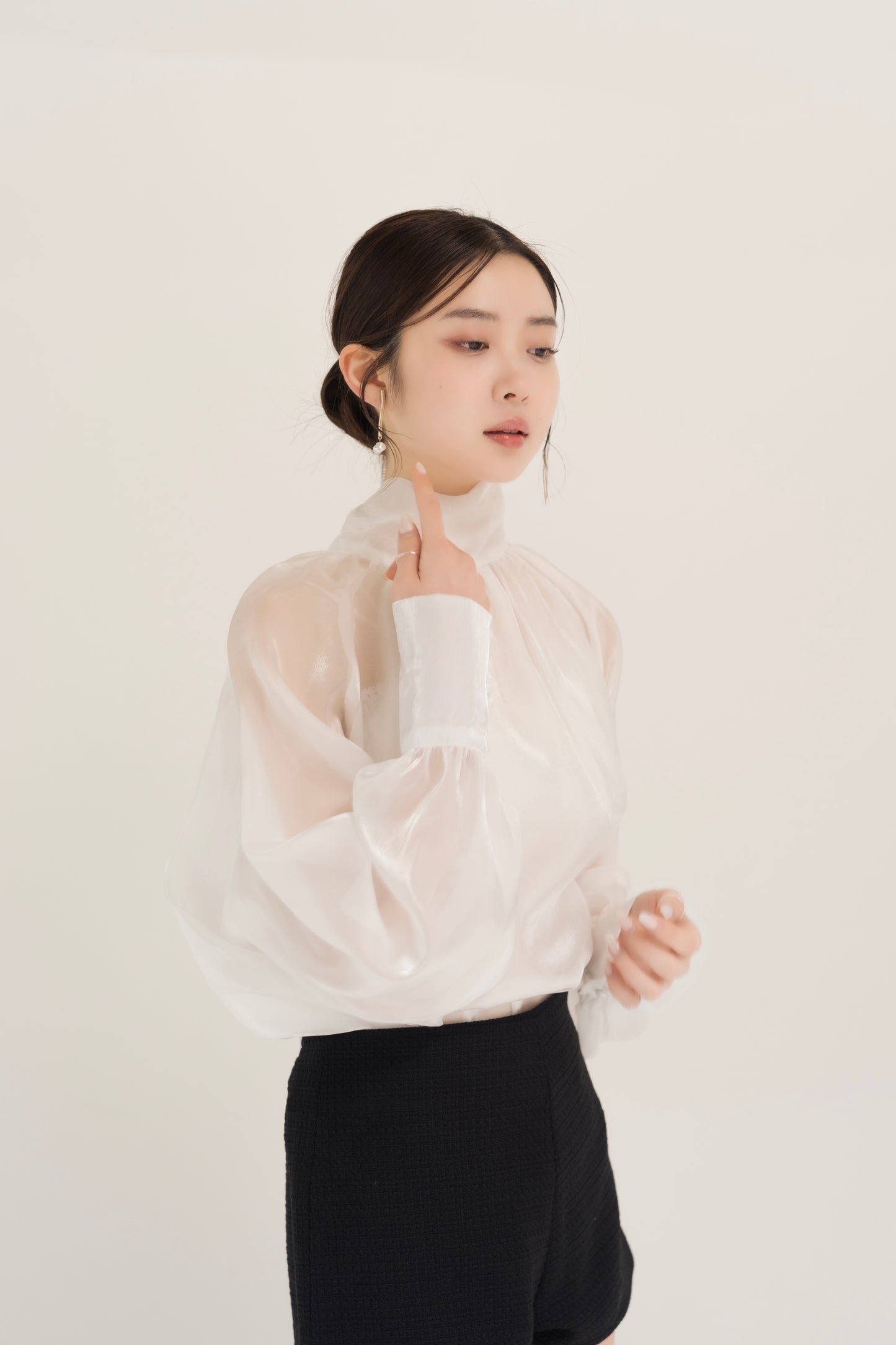 オーガンジービッグリボンブラウス