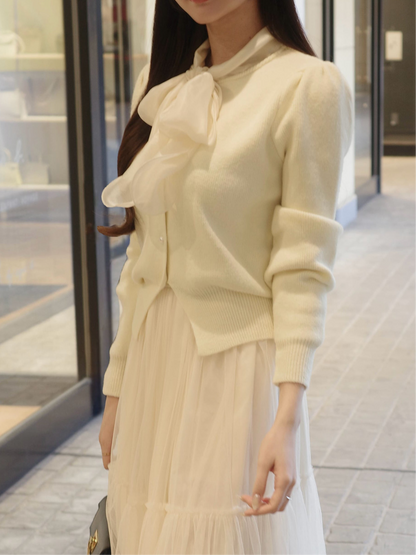 リボンニットカーディガン