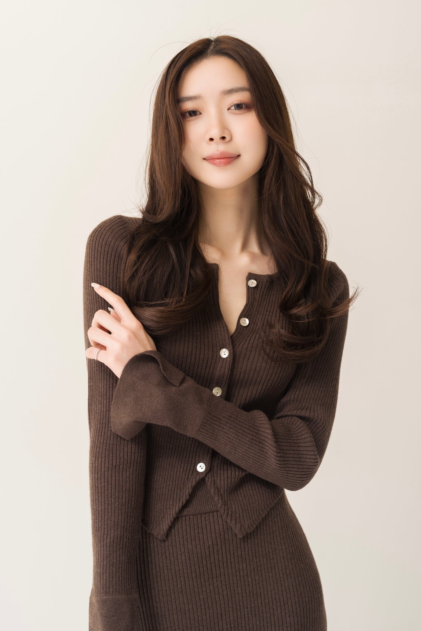 ニットカーデ＋スカートセット