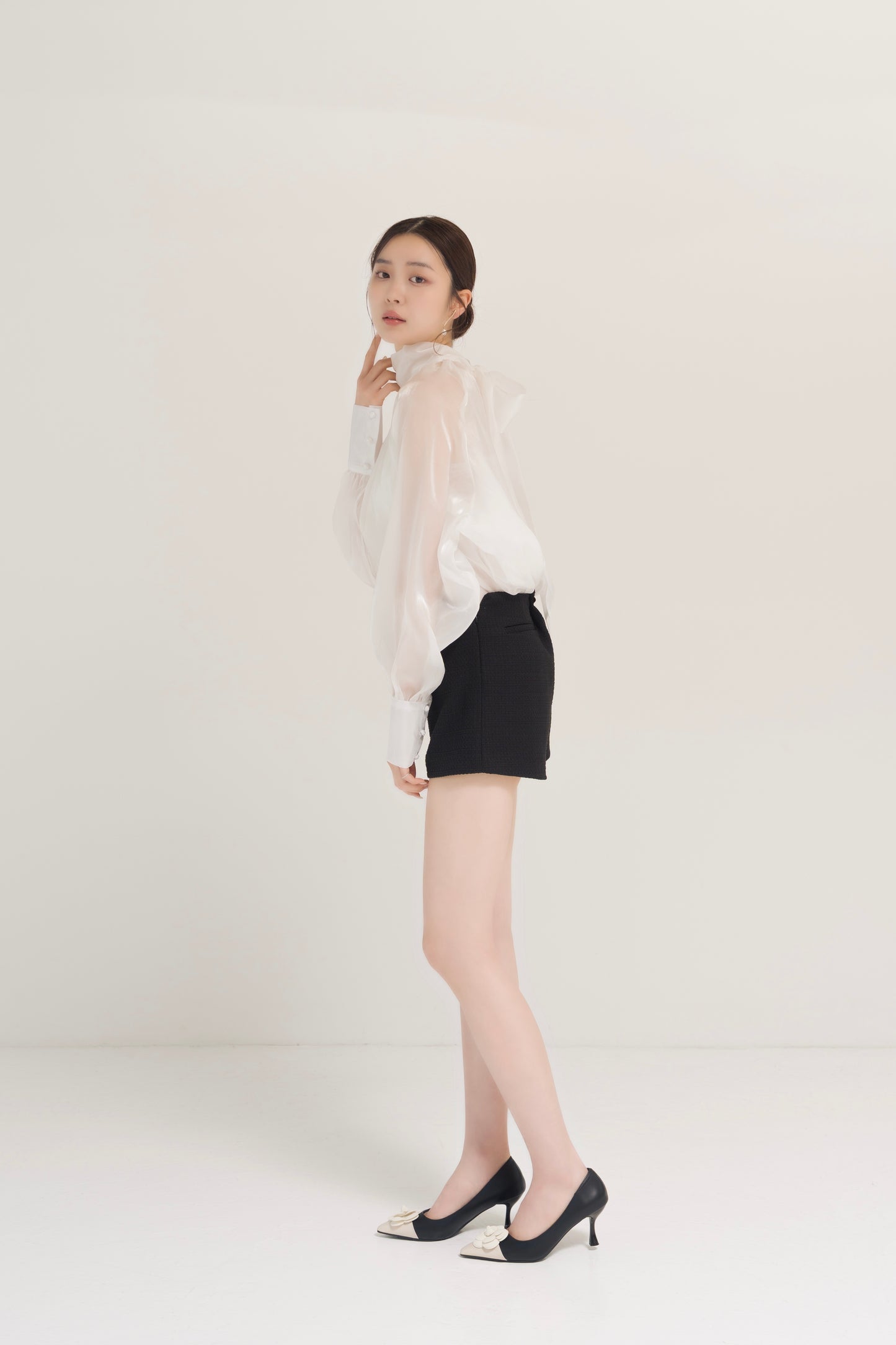 オーガンジービッグリボンブラウス