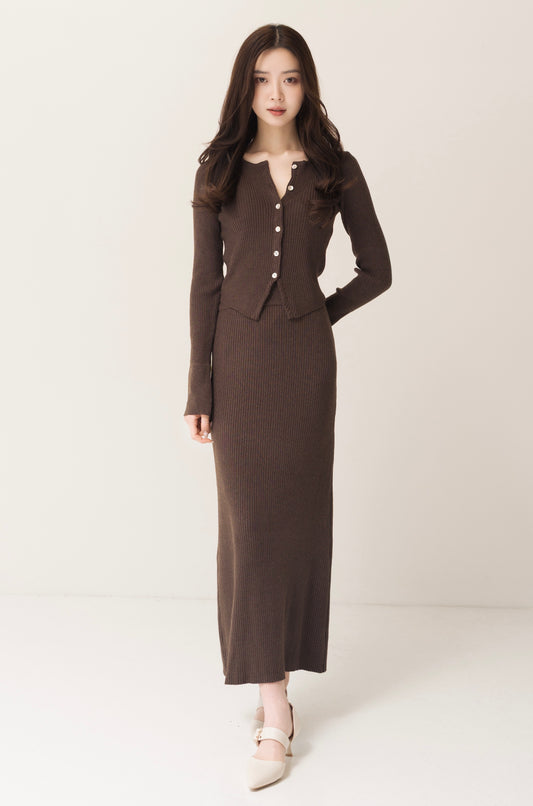 ニットカーデ＋スカートセット