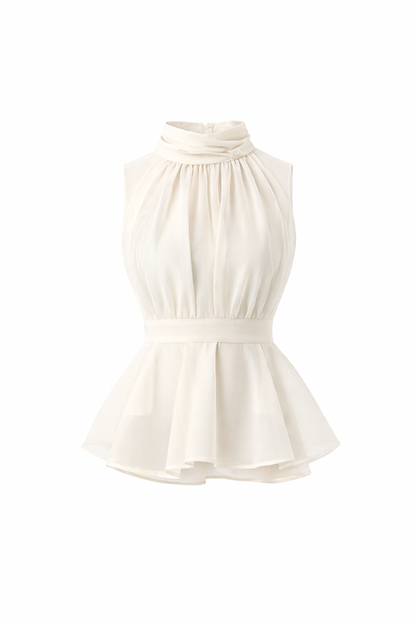 【PRE ORDER】ハイネックシフォンブラウス