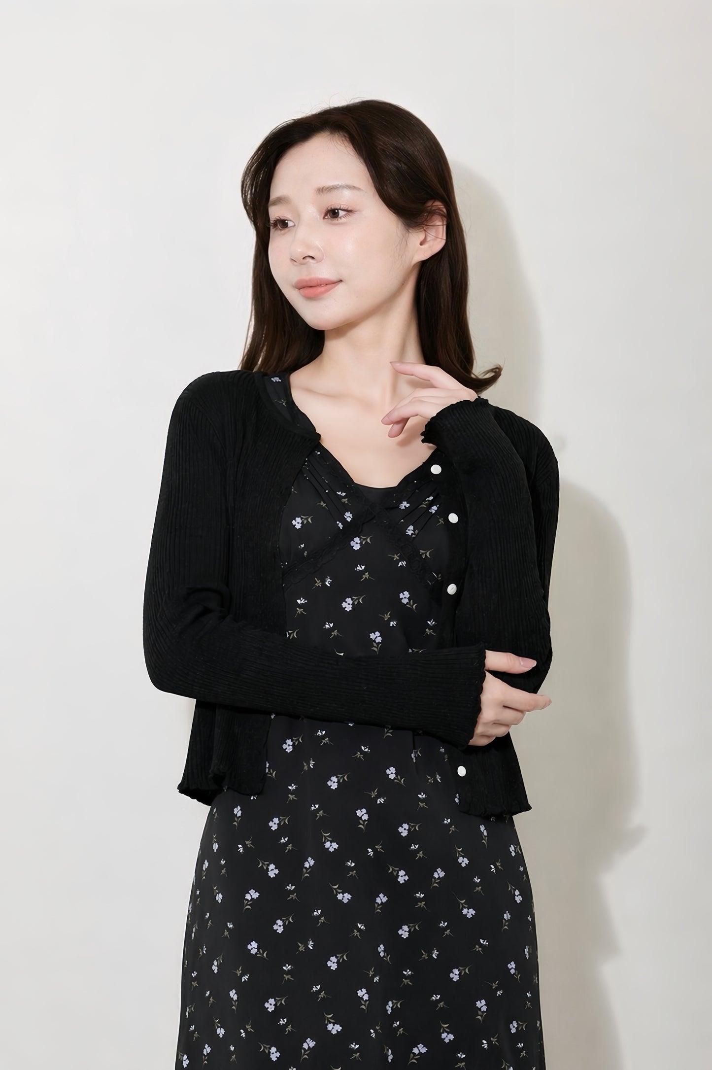 【PRE ORDER】リブフリルカーディガン