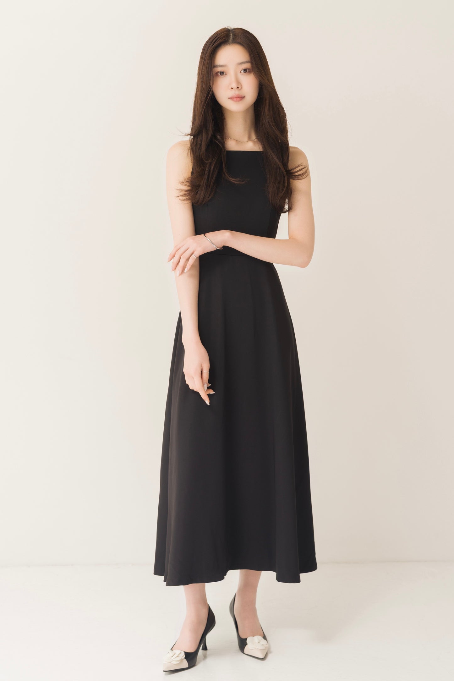 フレアロングキャミワンピ