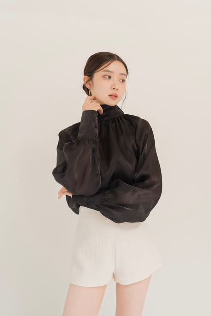 オーガンジービッグリボンブラウス