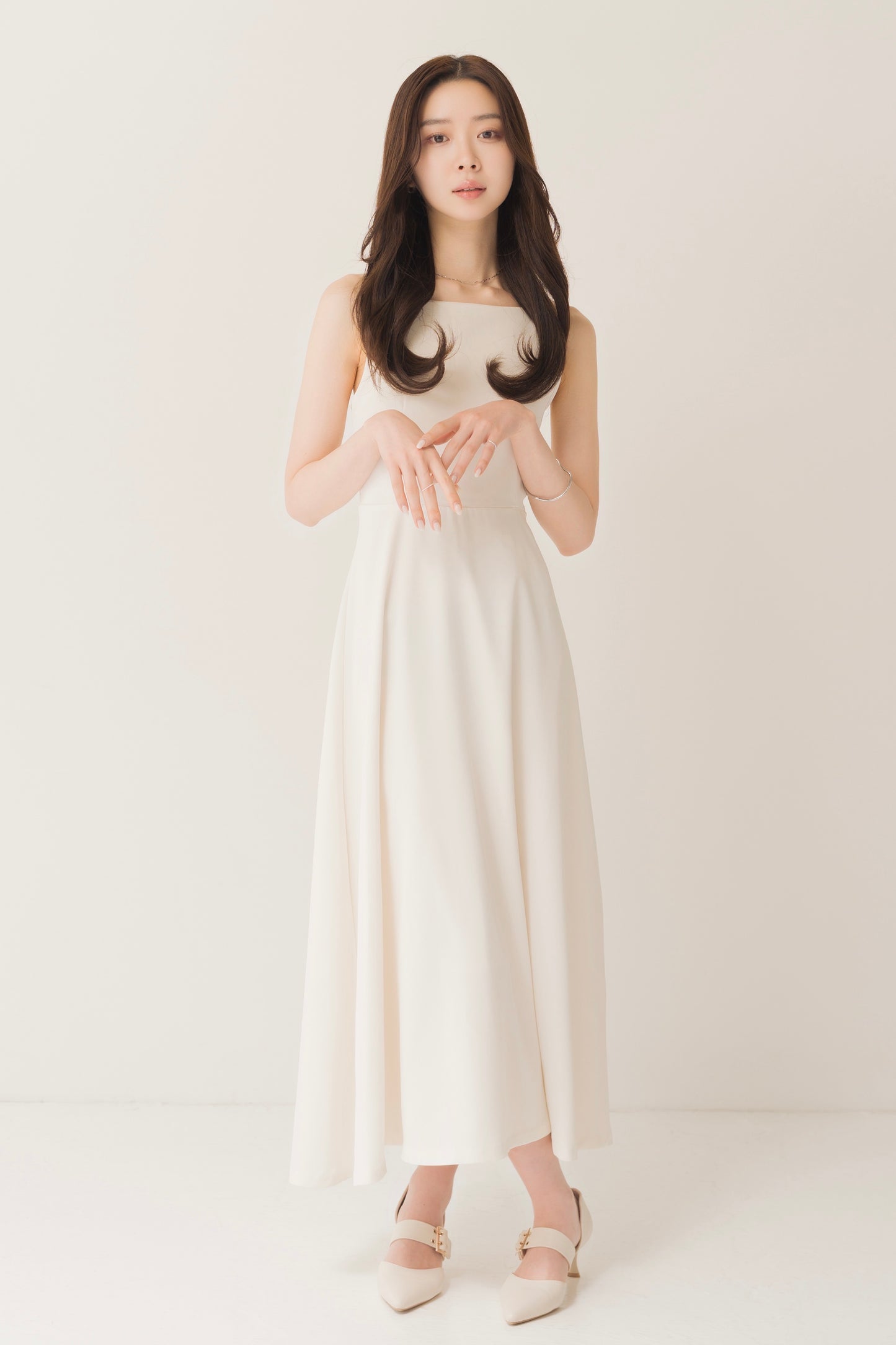 フレアロングキャミワンピ