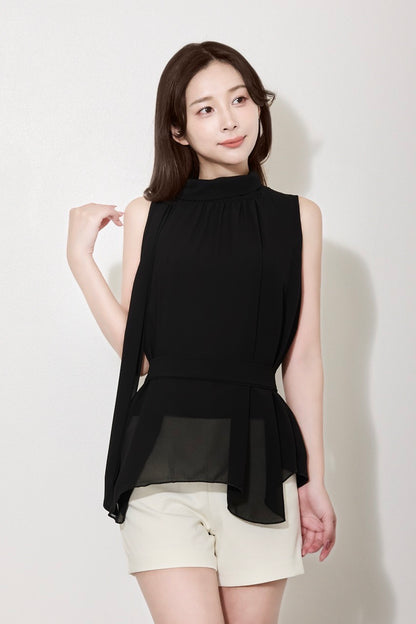 【PRE ORDER】ハイネックシフォンブラウス