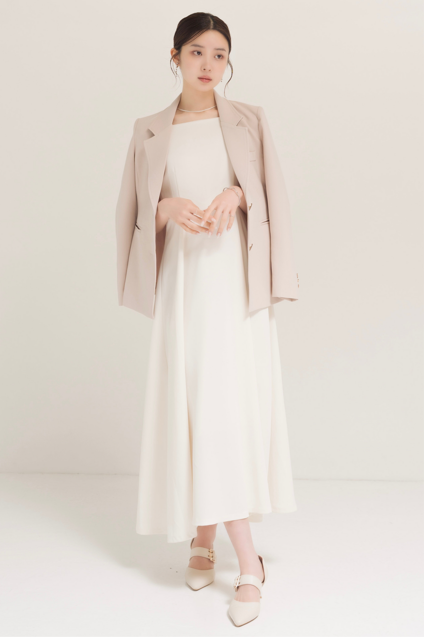 フレアロングキャミワンピ