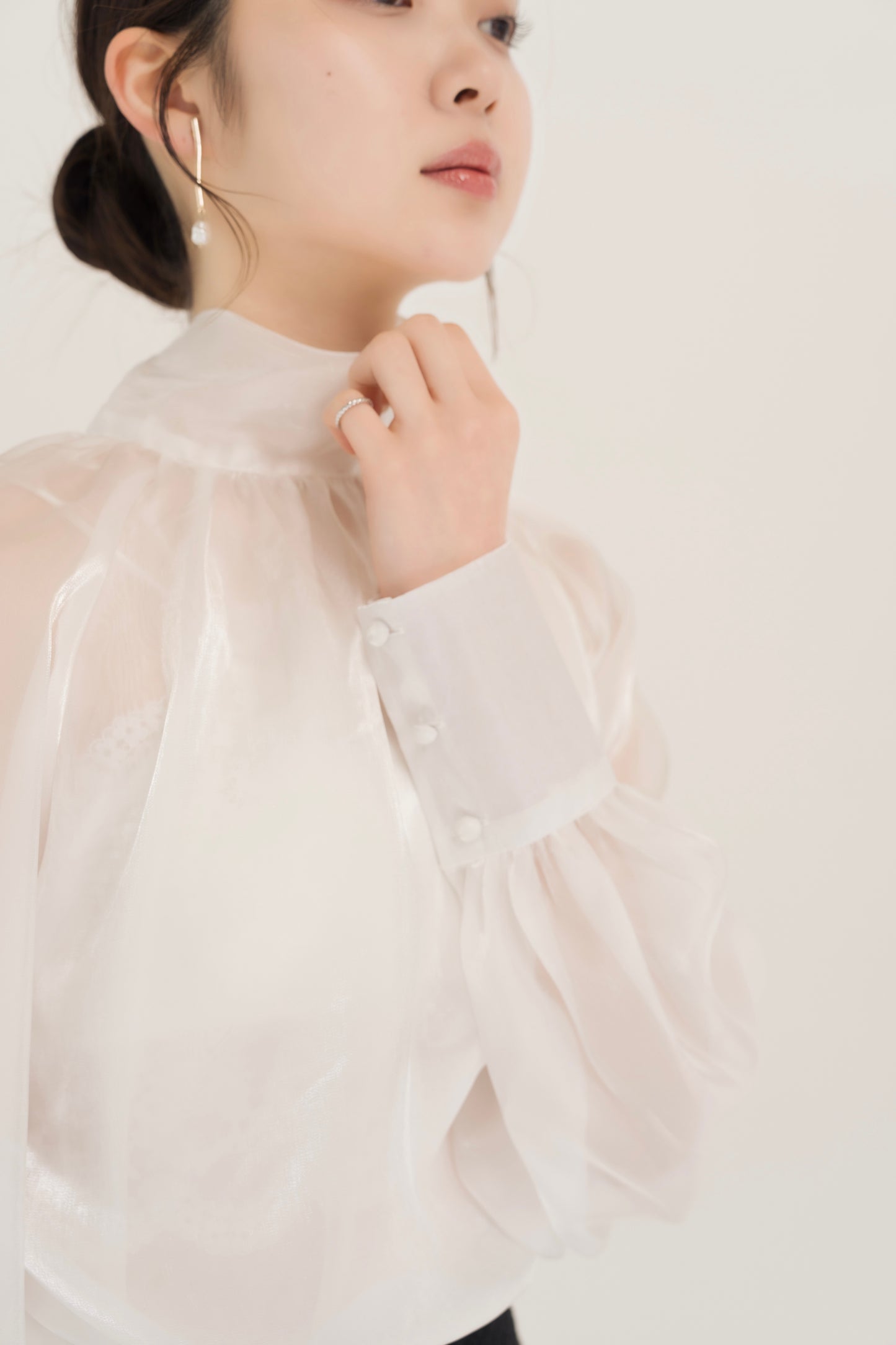 オーガンジービッグリボンブラウス