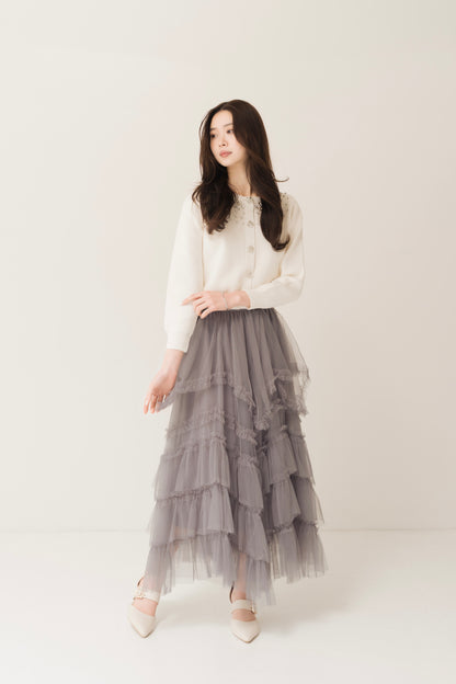 ボリュームアシメシフォンスカート