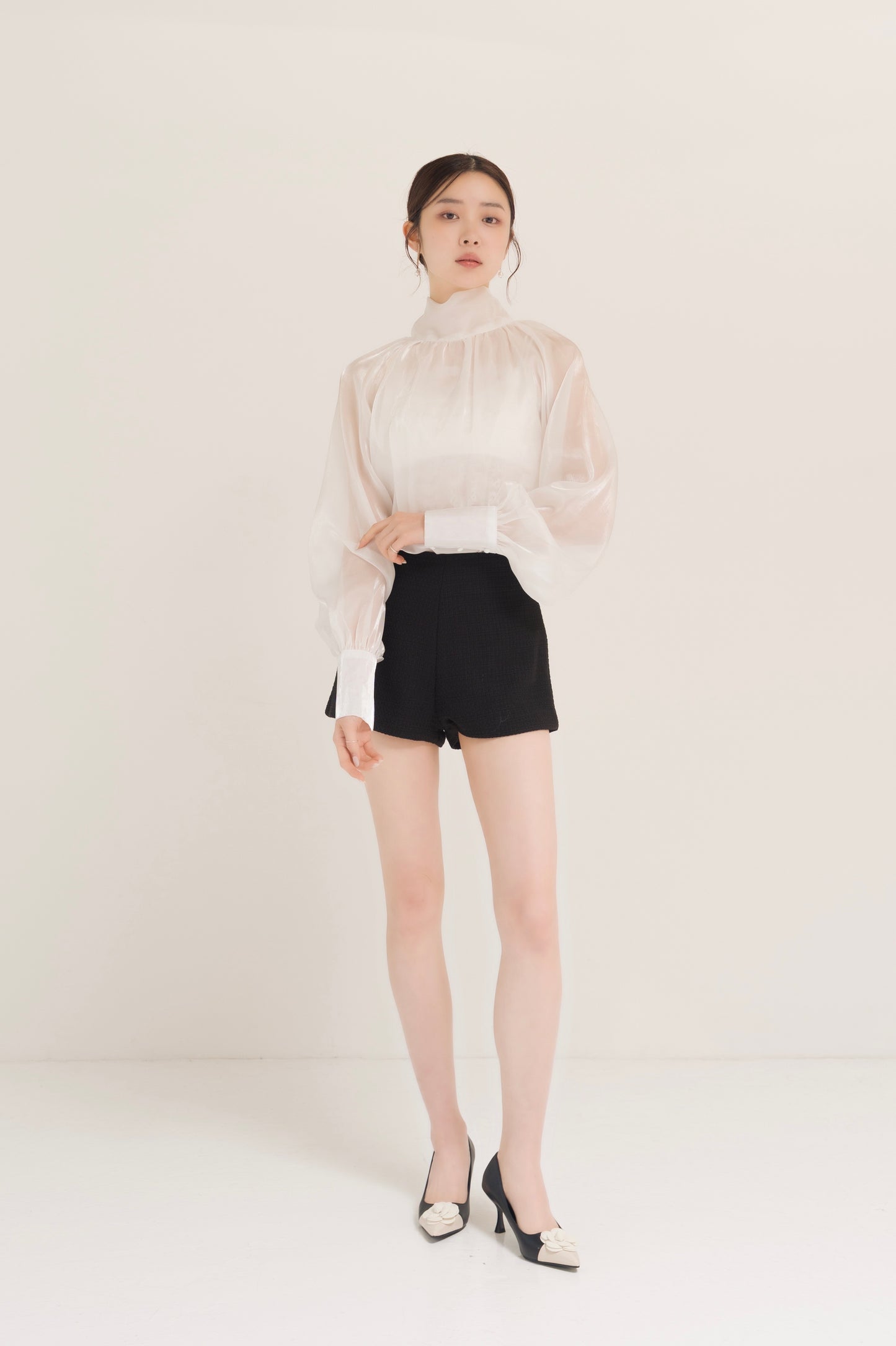 オーガンジービッグリボンブラウス