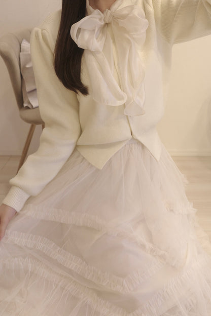 ボリュームアシメシフォンスカート