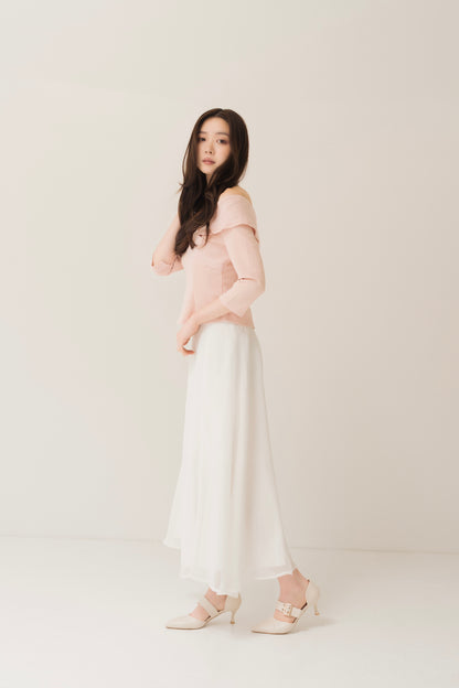 ハイウエストシフォンスカート