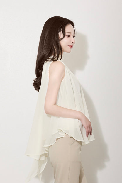 【PRE ORDER】ハイネックシフォンブラウス