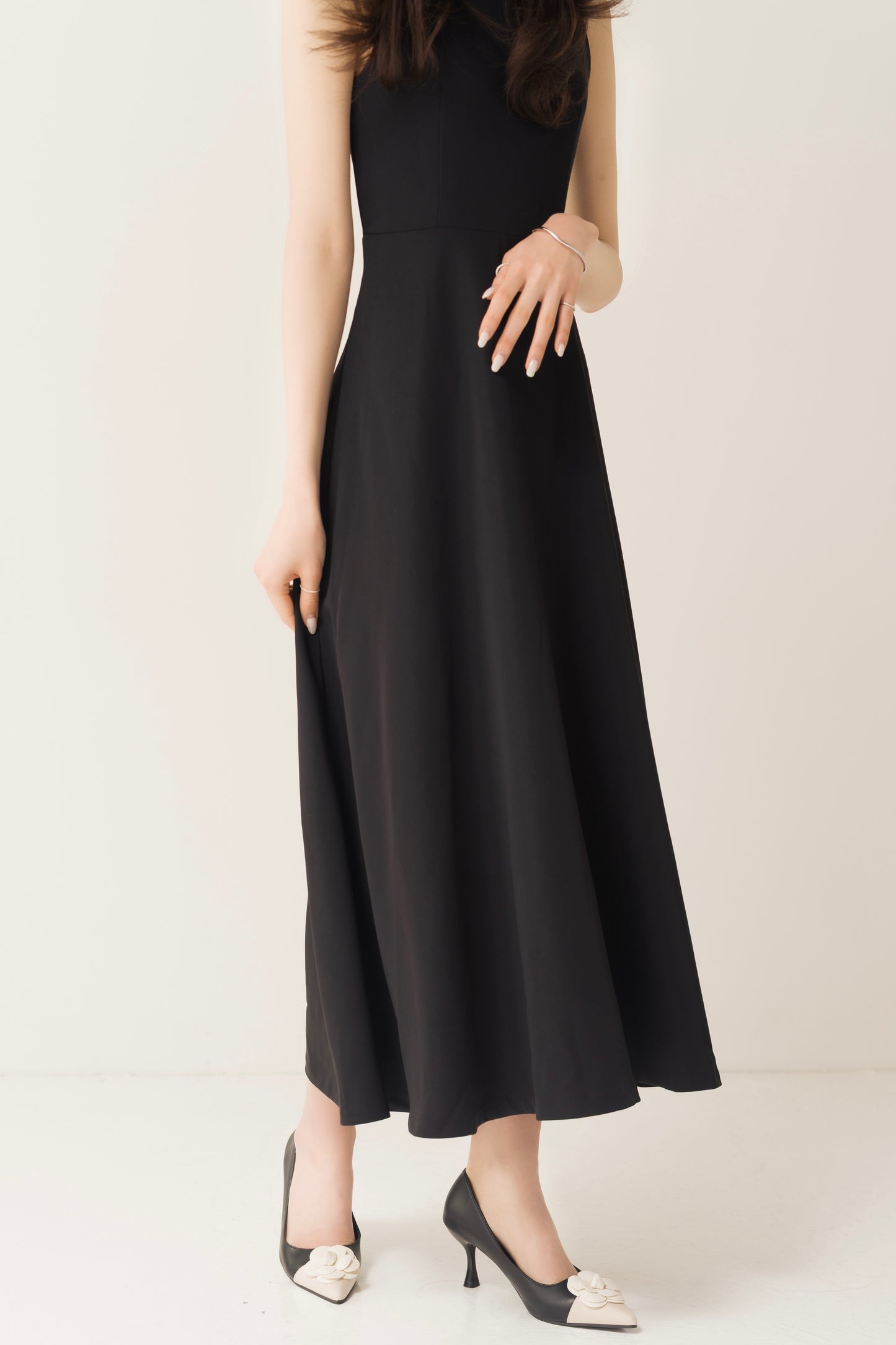 フレアロングキャミワンピ