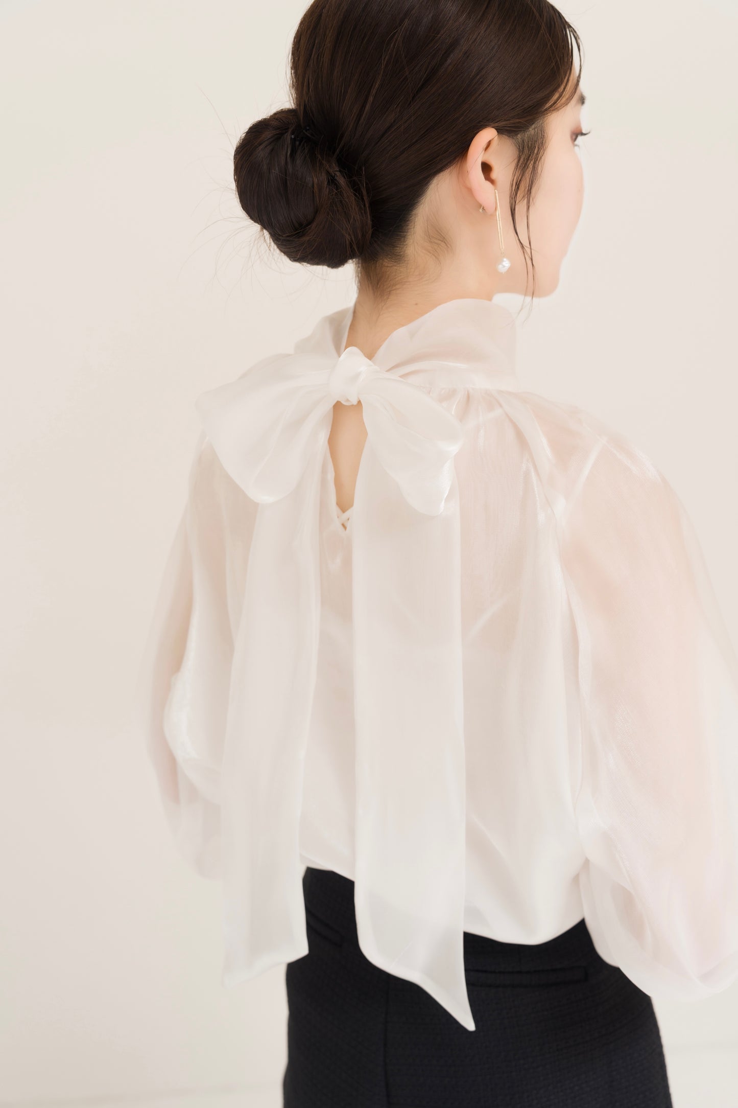 オーガンジービッグリボンブラウス