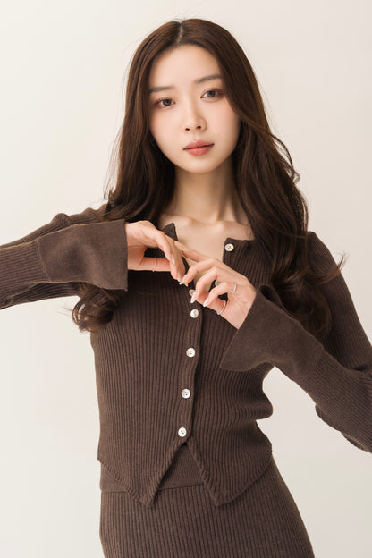 ニットカーデ＋スカートセット