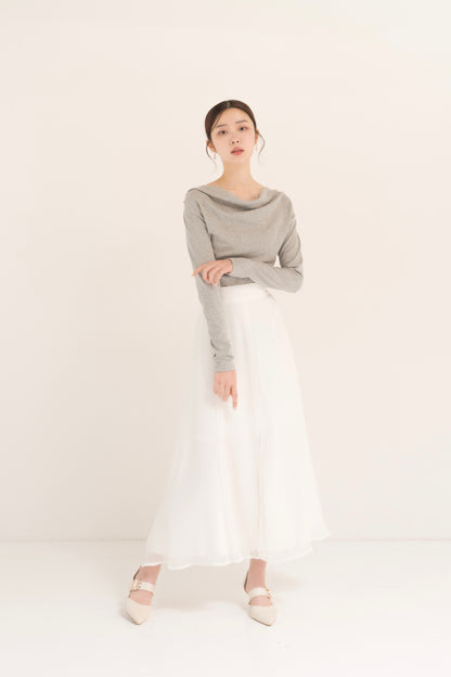 ハイウエストシフォンスカート