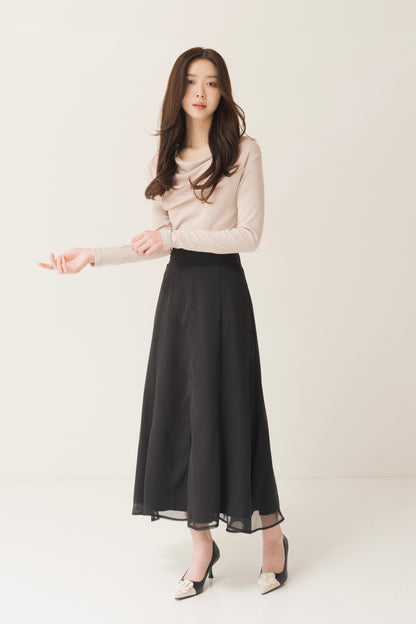 ハイウエストシフォンスカート