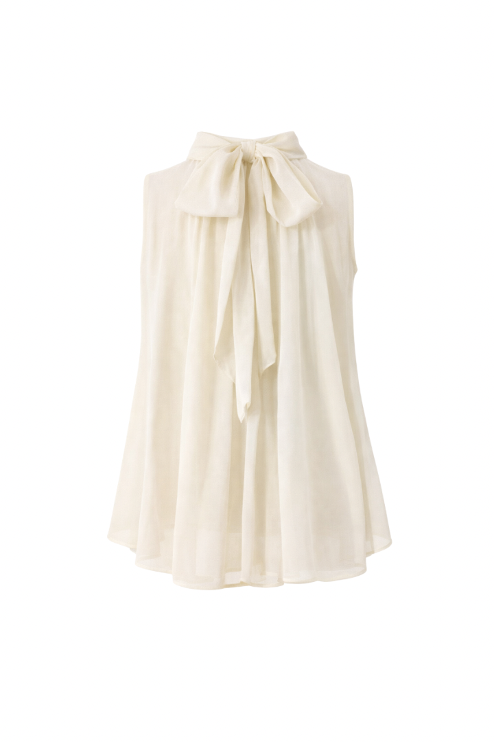 【PRE ORDER】ハイネックシフォンブラウス