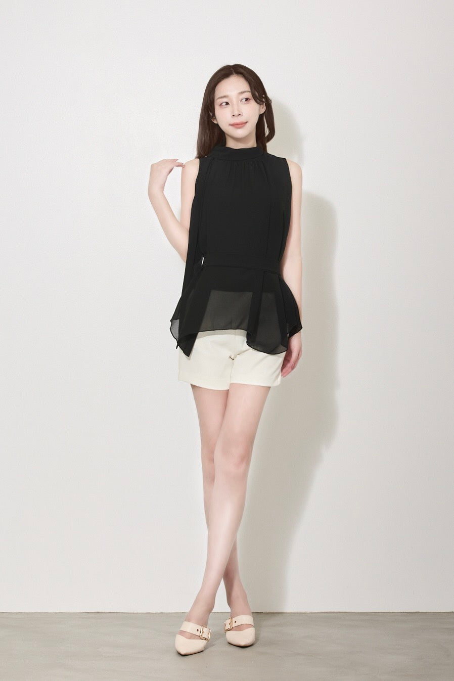 【PRE ORDER】ハイネックシフォンブラウス