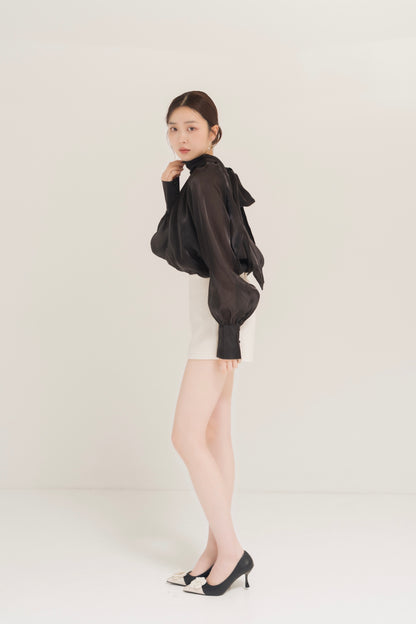 オーガンジービッグリボンブラウス