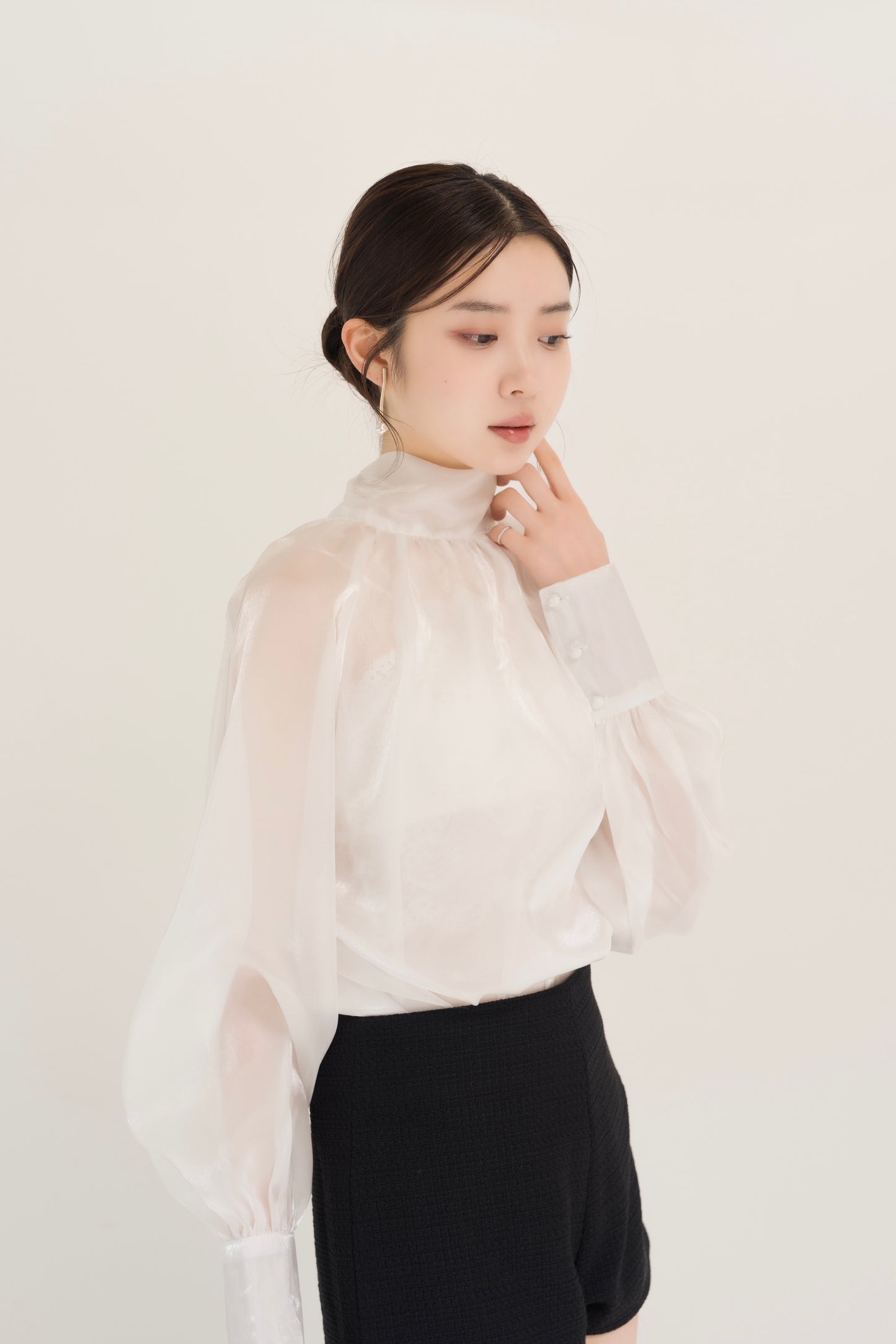 オーガンジービッグリボンブラウス