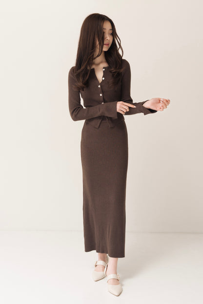 ニットカーデ＋スカートセット