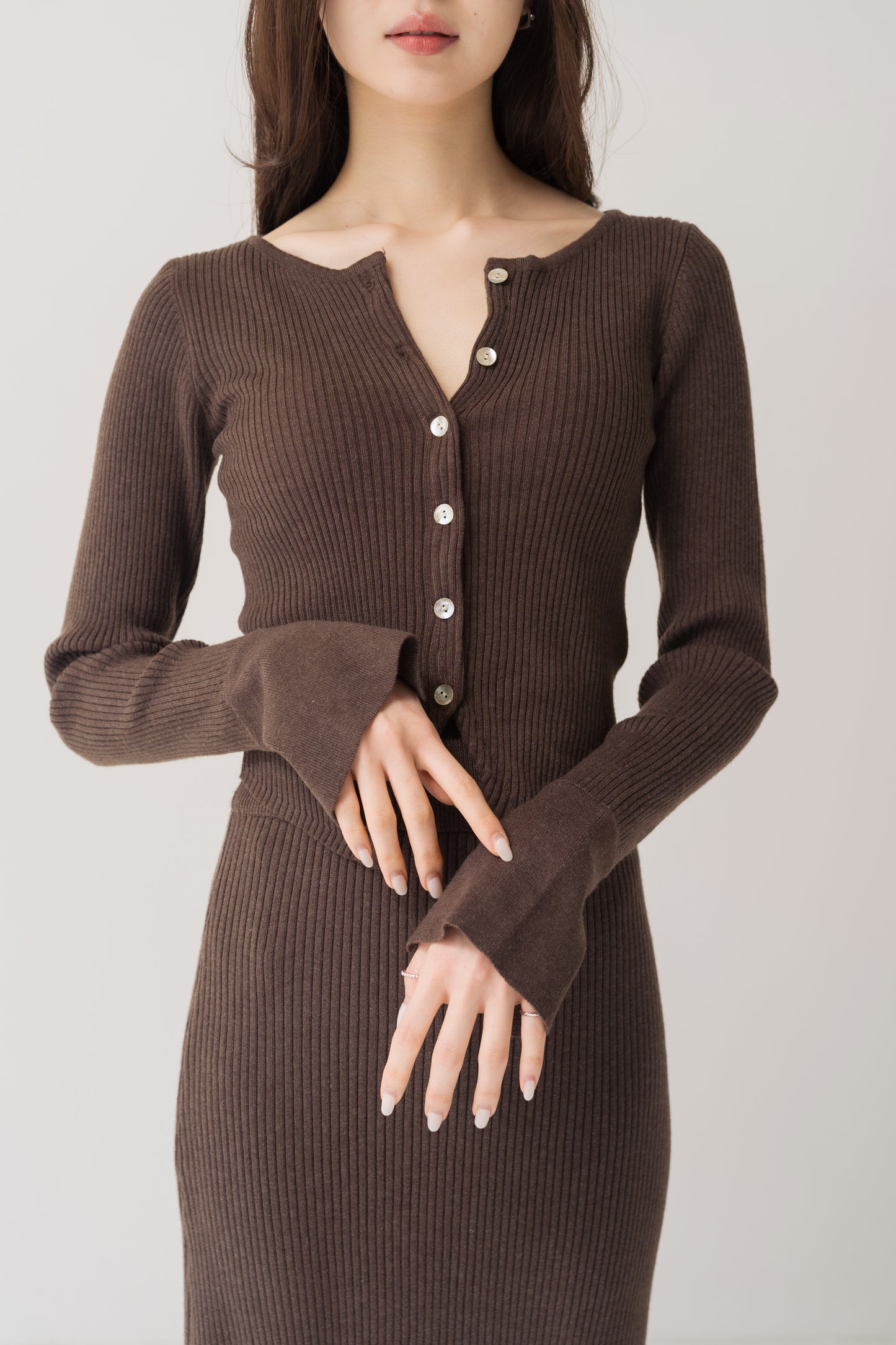 ニットカーデ＋スカートセット