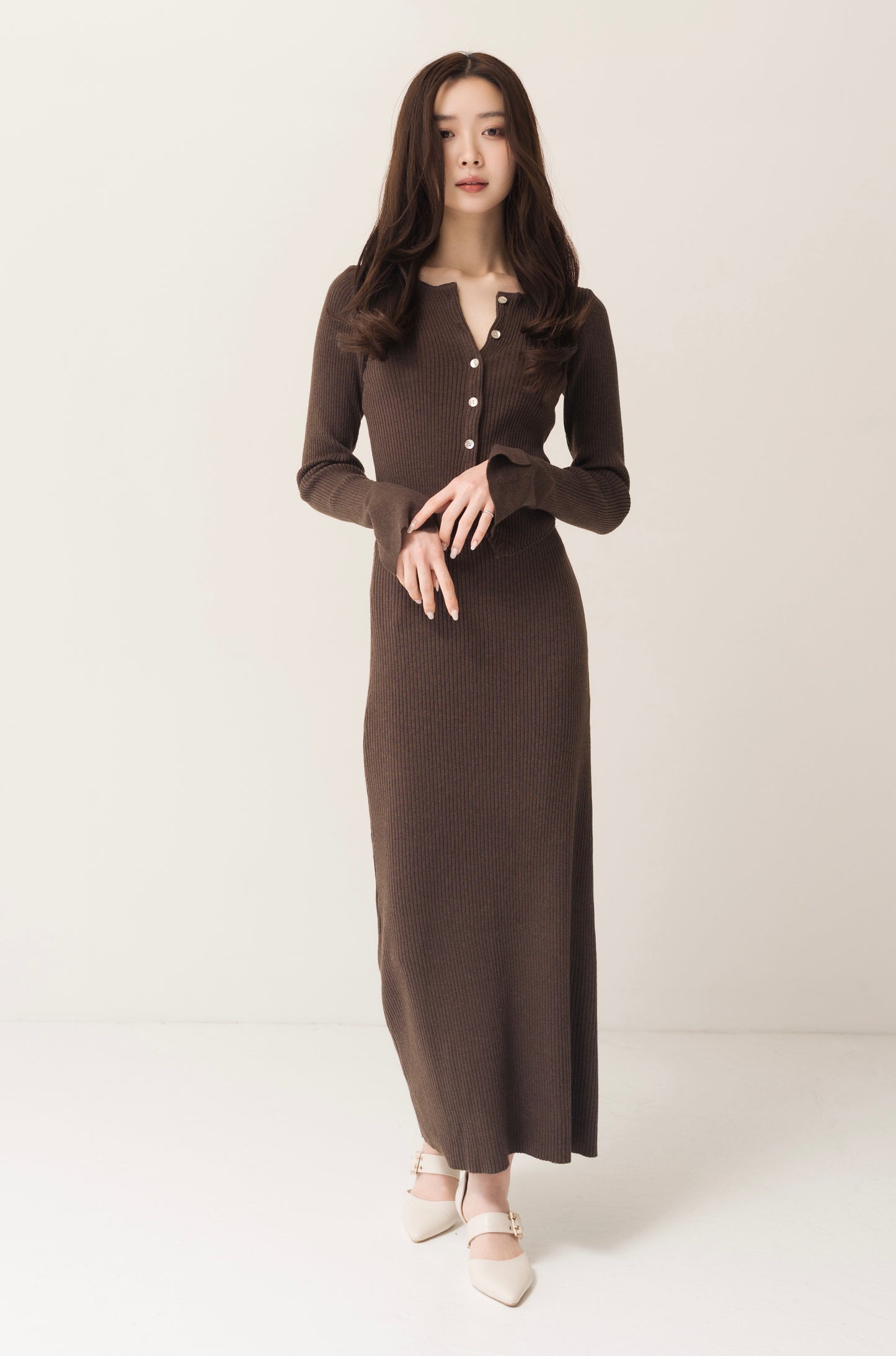 ニットカーデ＋スカートセット