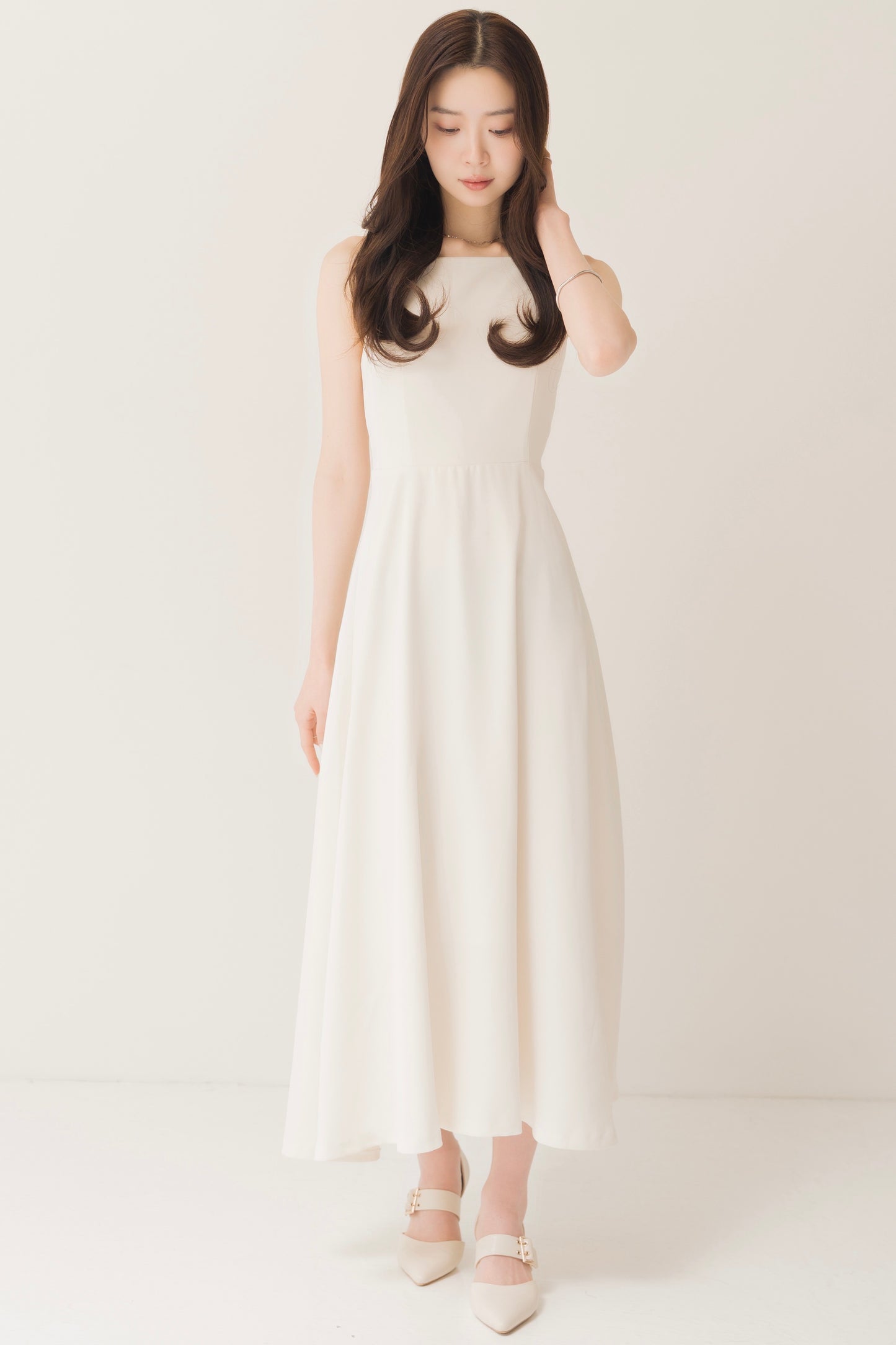 フレアロングキャミワンピ