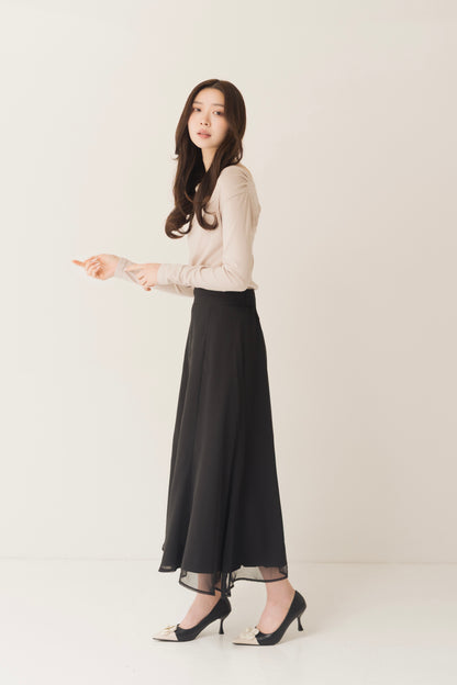 ハイウエストシフォンスカート