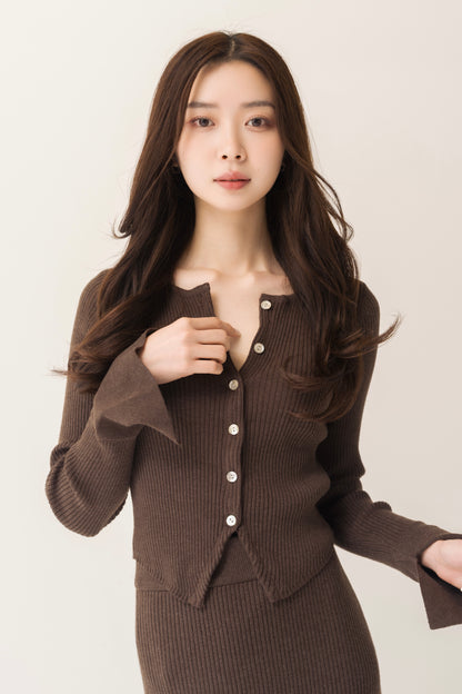 ニットカーデ＋スカートセット