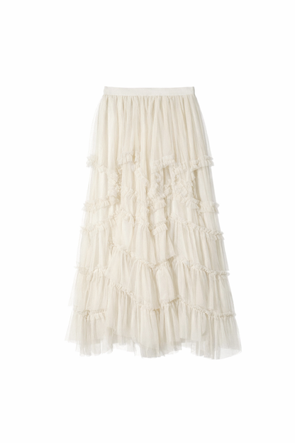 ボリュームアシメシフォンスカート