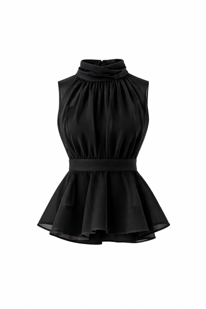 【PRE ORDER】ハイネックシフォンブラウス