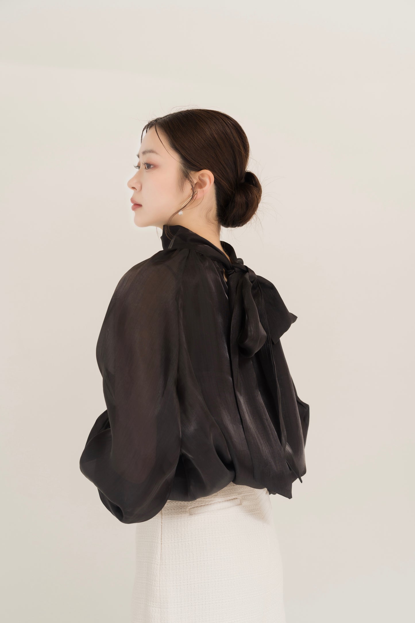 オーガンジービッグリボンブラウス