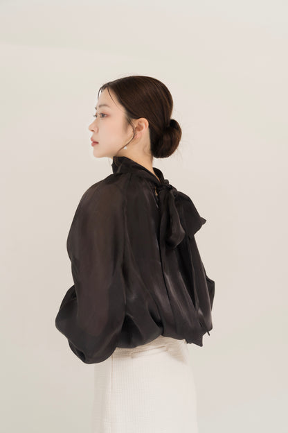 オーガンジービッグリボンブラウス