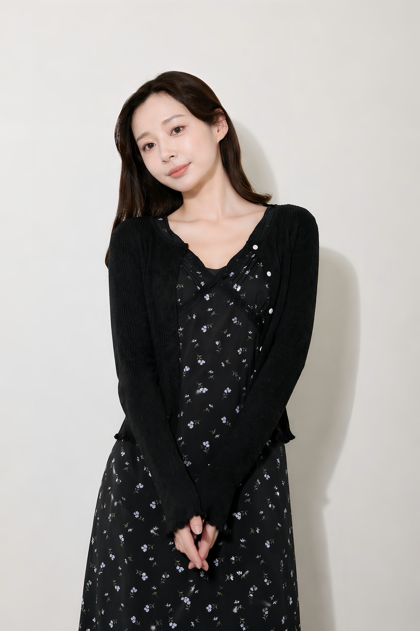 【PRE ORDER】リブフリルカーディガン