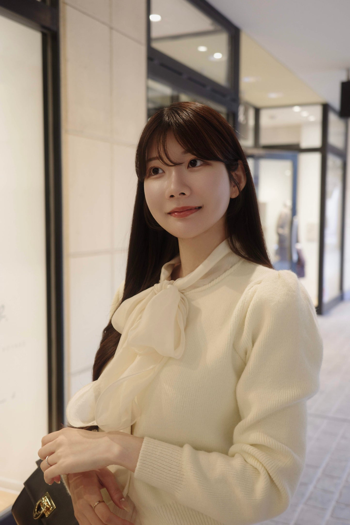 リボンニットカーディガン