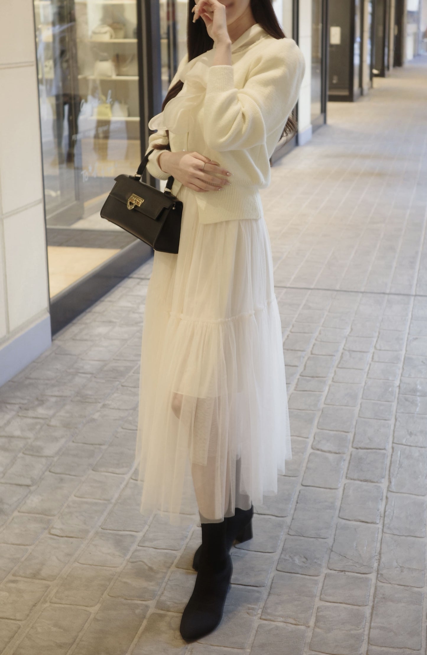 リボンニットカーディガン