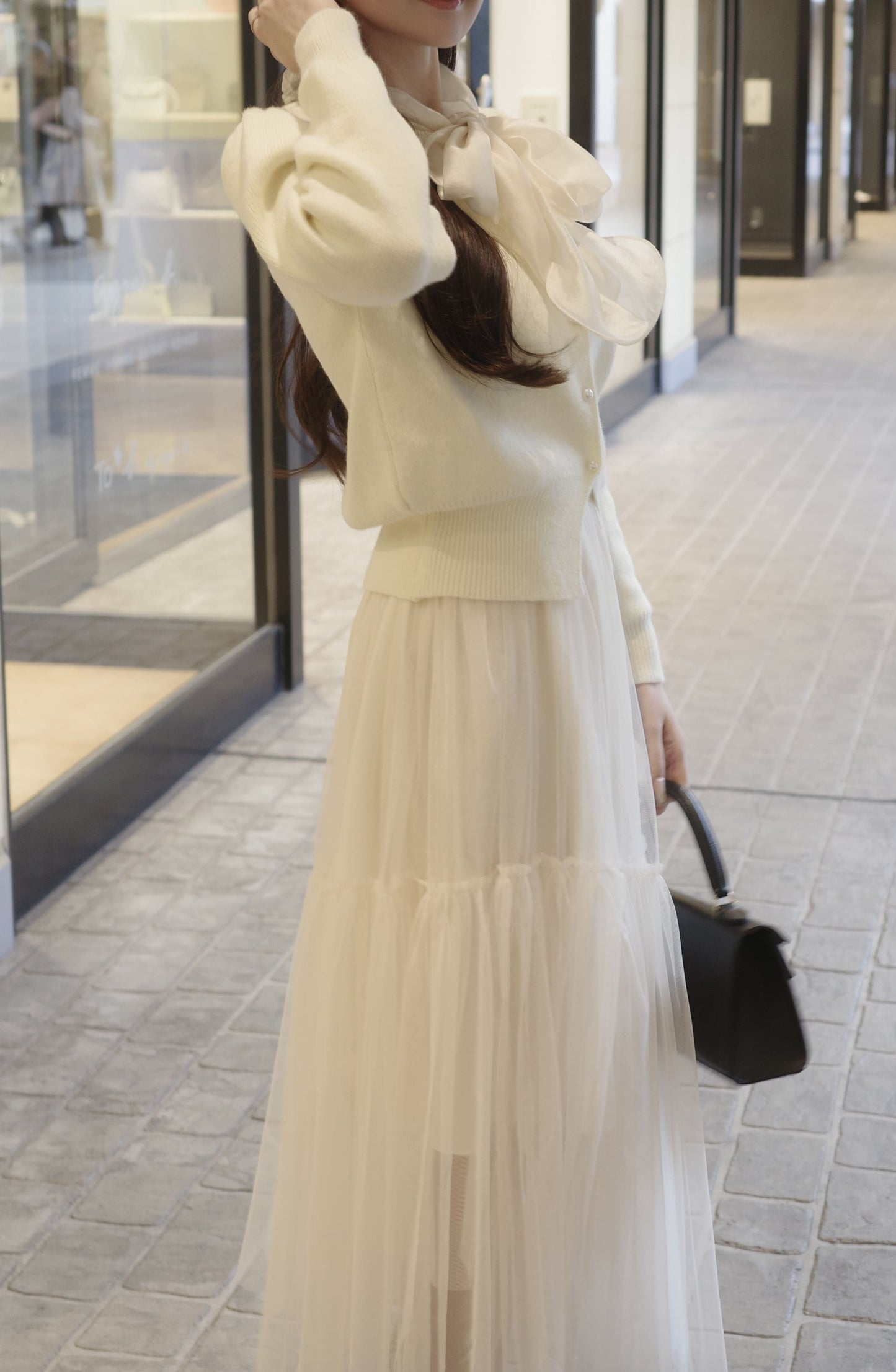 リボンニットカーディガン