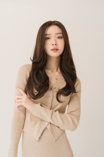 ニットカーデ＋スカートセット